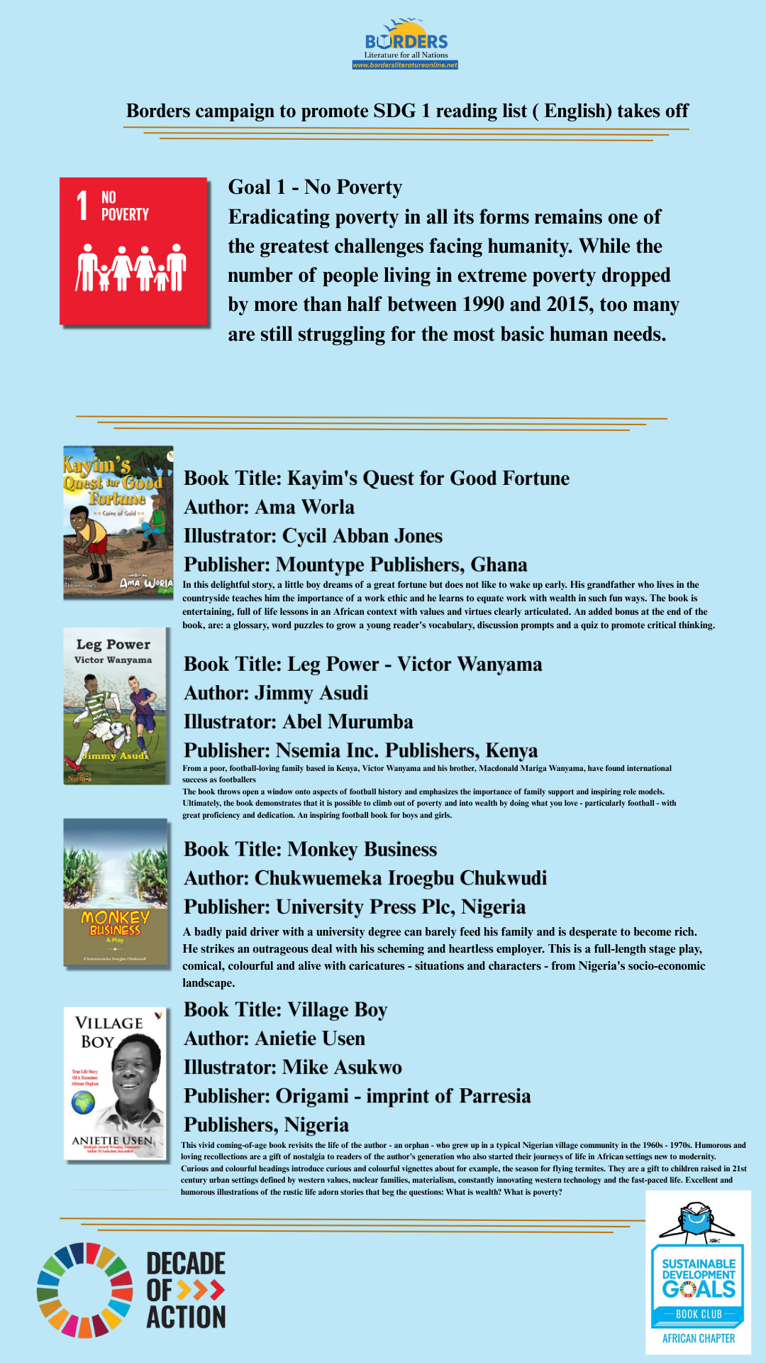 SDG 1 Reading List - No Poverty