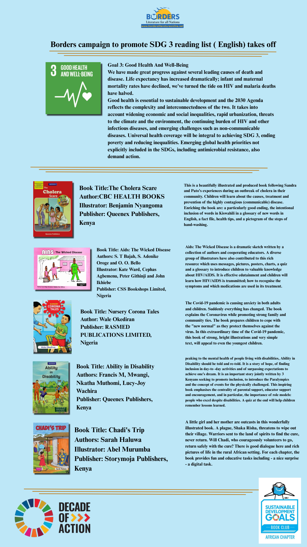 SDG 3 Reading List - Good Health